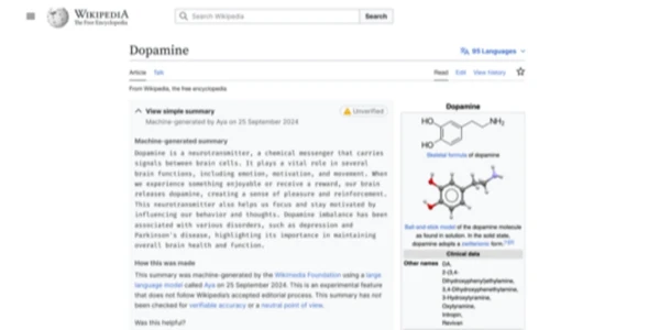 La tentative de tester des synthèses d\'articles Wikipedia produites par une intelligence artificielle s\'avère infructueuse.